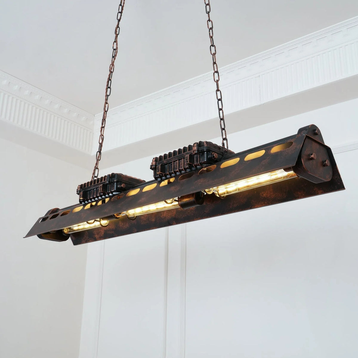 Pendant Light | Industrial Steampunk Bronze Finish & Adjustable Chain