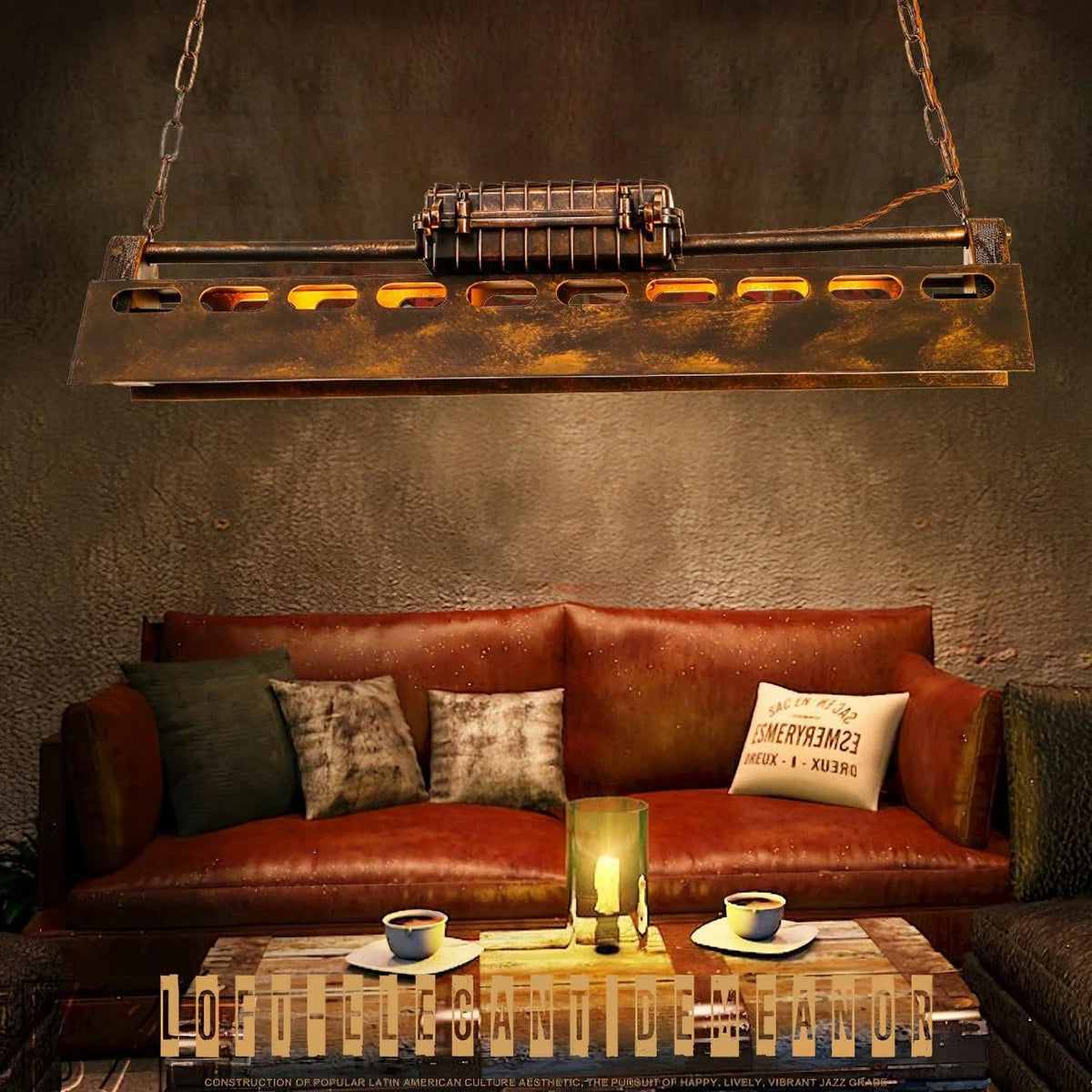 Pendant Light | Industrial Steampunk Bronze Finish & Adjustable Chain