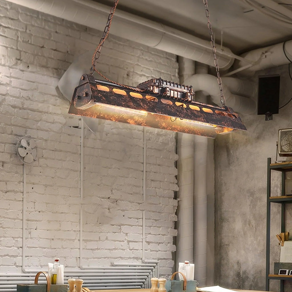 Pendant Light | Industrial Steampunk Bronze Finish & Adjustable Chain