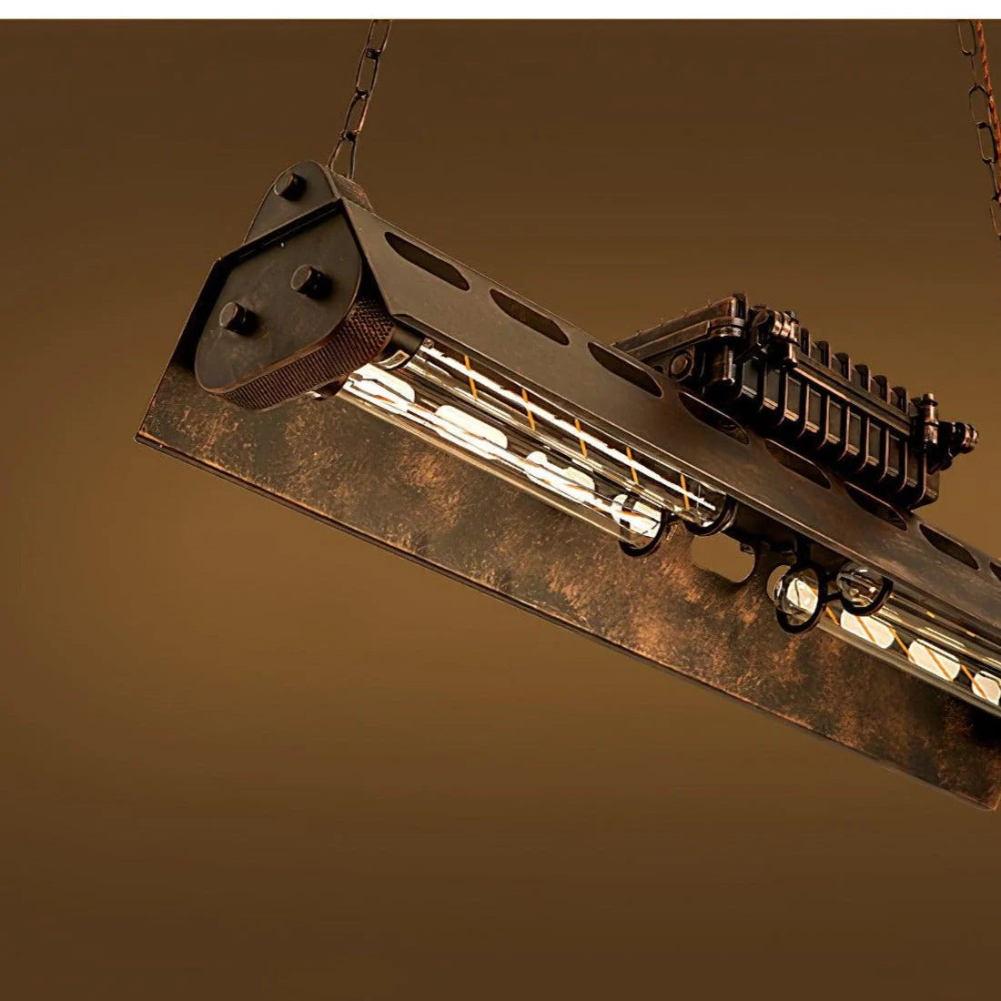 Pendant Light | Industrial Steampunk Bronze Finish & Adjustable Chain