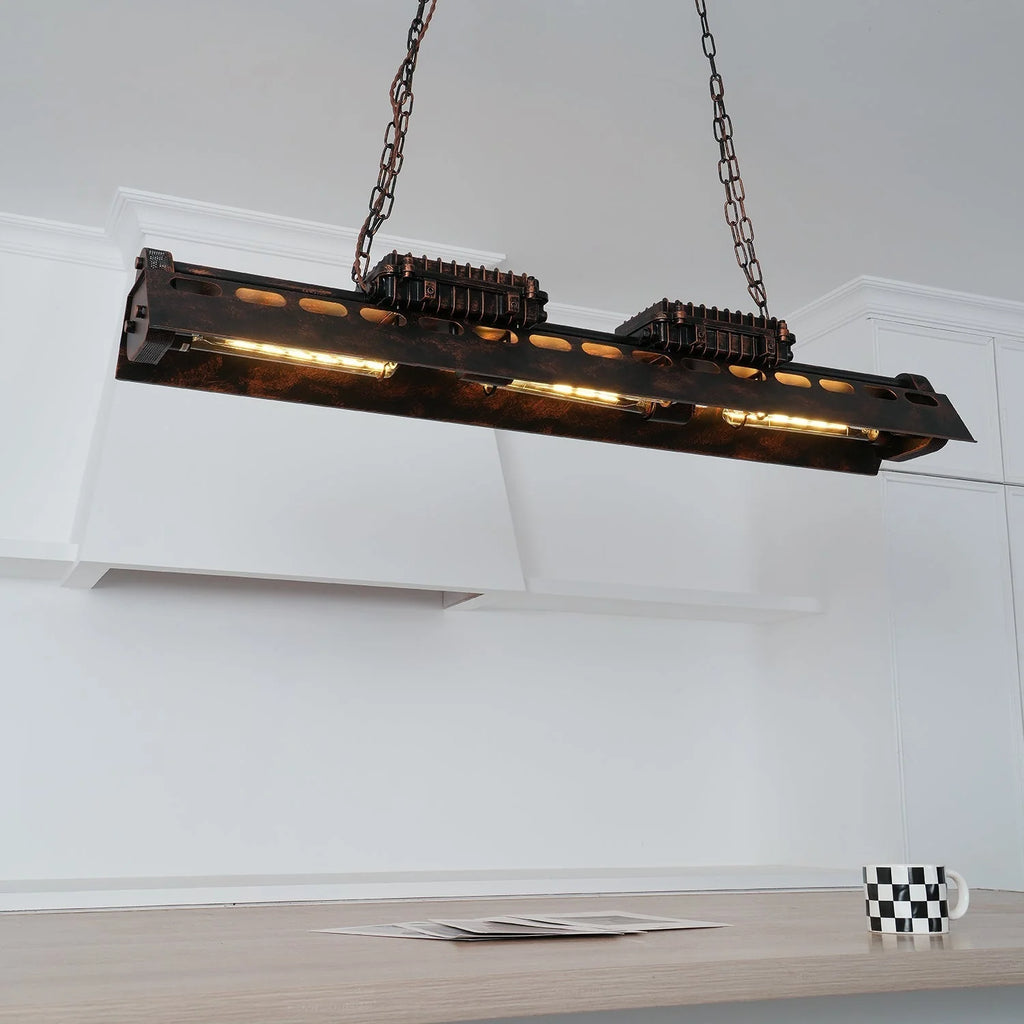 Pendant Light | Industrial Steampunk Bronze Finish & Adjustable Chain