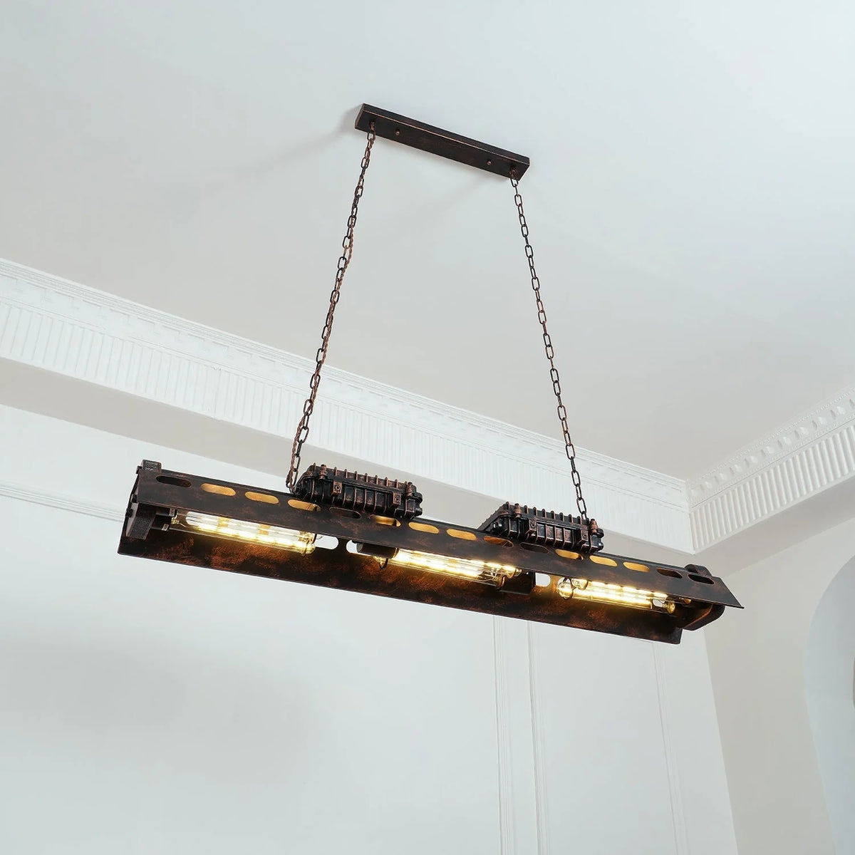 Pendant Light | Industrial Steampunk Bronze Finish & Adjustable Chain