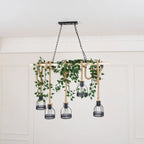 Pendant Light | Industrial Sustainable Hemp Rope & Metal Frame | 3/5/8 Bulb Options