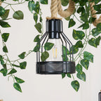 Pendant Light | Industrial Sustainable Hemp Rope & Metal Frame | 3/5/8 Bulb Options
