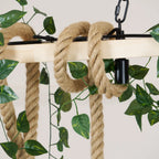 Pendant Light | Industrial Sustainable Hemp Rope & Metal Frame | 3/5/8 Bulb Options