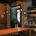 Pendant Light | Industrial Sustainable Hemp Rope & Metal Frame | 3/5/8 Bulb Options