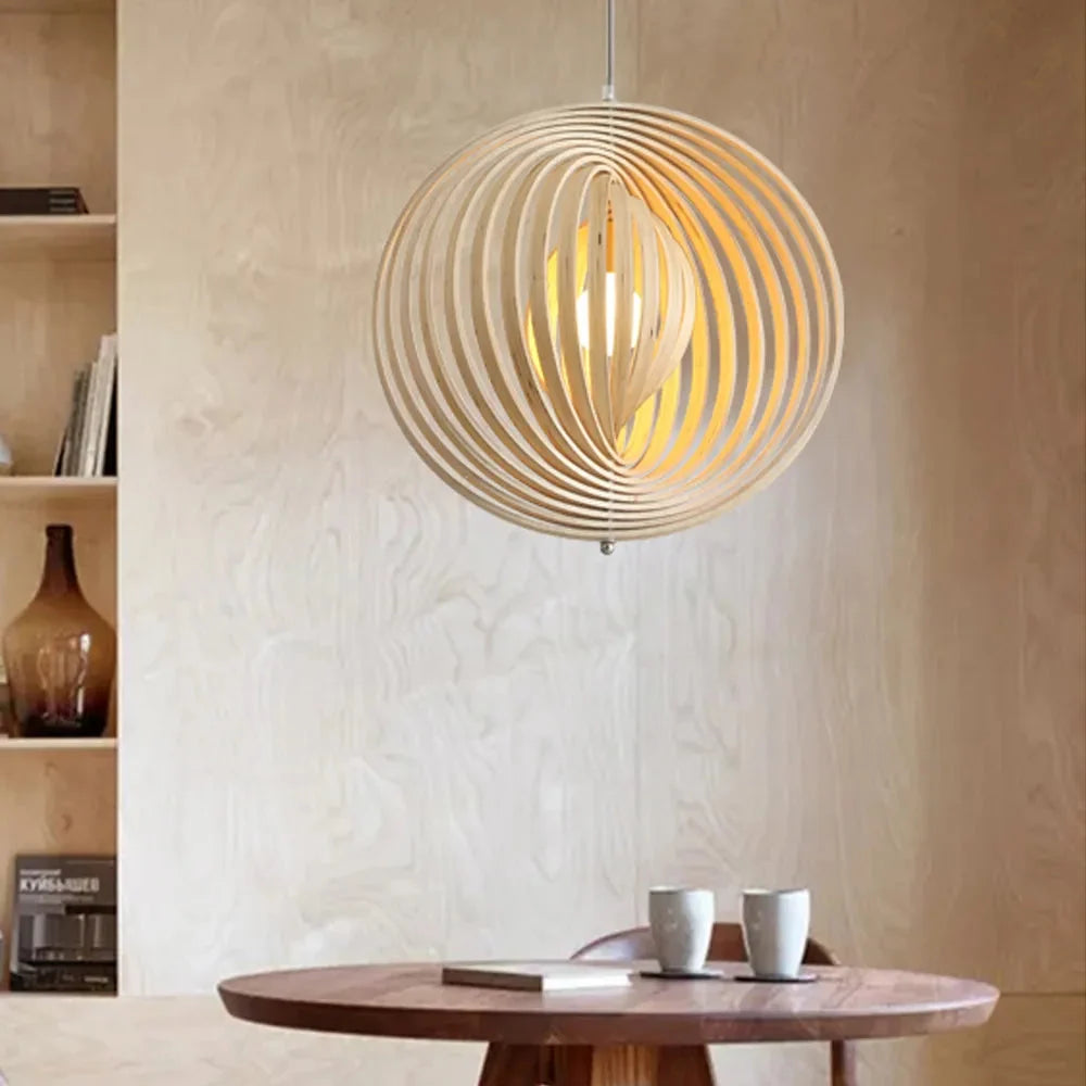 Pendant Light | Japanese-Inspired LED & Wood Shade