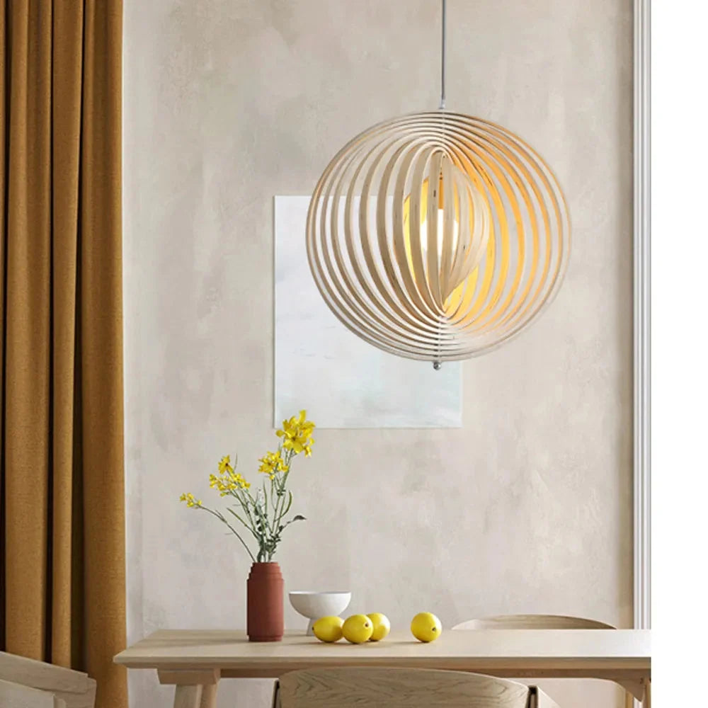 Pendant Light | Japanese-Inspired LED & Wood Shade
