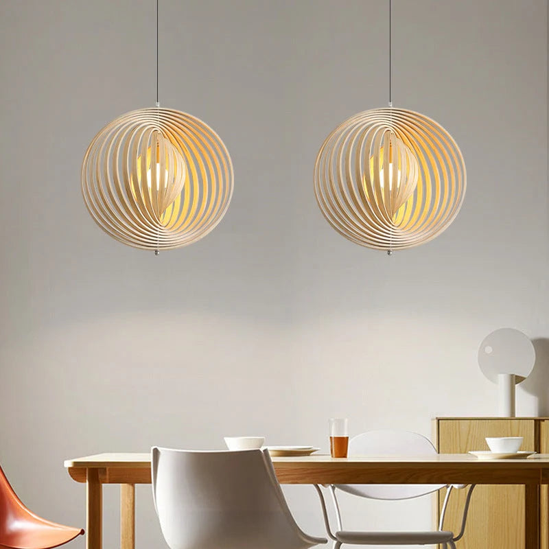 Pendant Light | Japanese-Inspired LED & Wood Shade