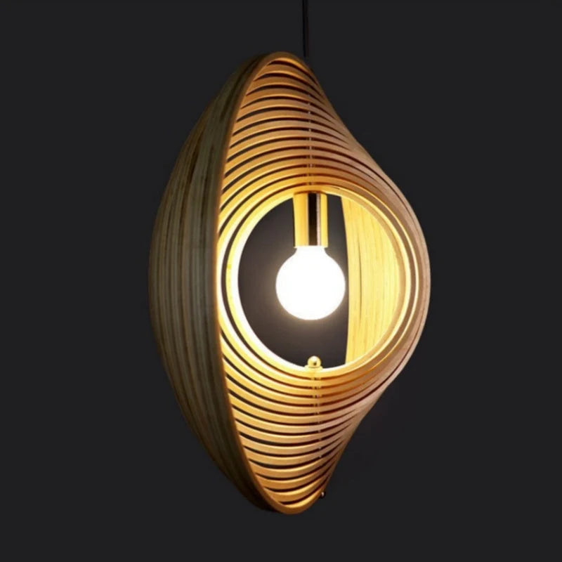 Pendant Light | Japanese-Inspired LED & Wood Shade