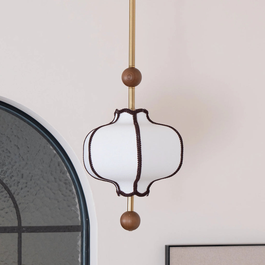 Pendant Light | Lantern Fabric Shade & Warm Ambient Glow