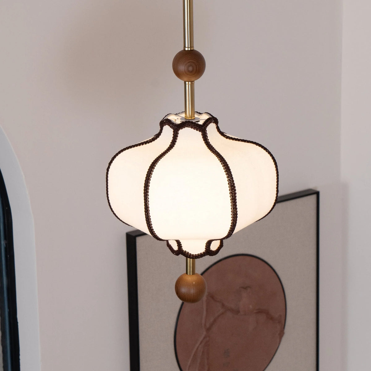 Pendant Light | Lantern Fabric Shade & Warm Ambient Glow