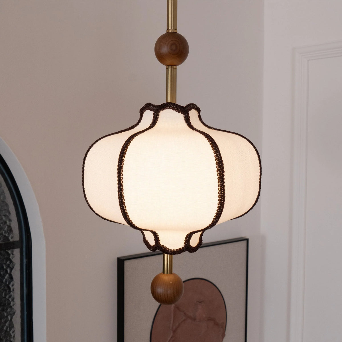 Pendant Light | Lantern Fabric Shade & Warm Ambient Glow