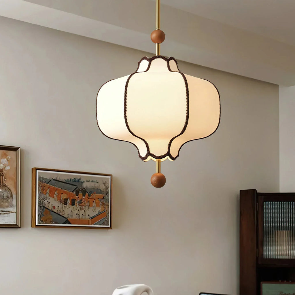 Pendant Light | Lantern Fabric Shade & Warm Ambient Glow