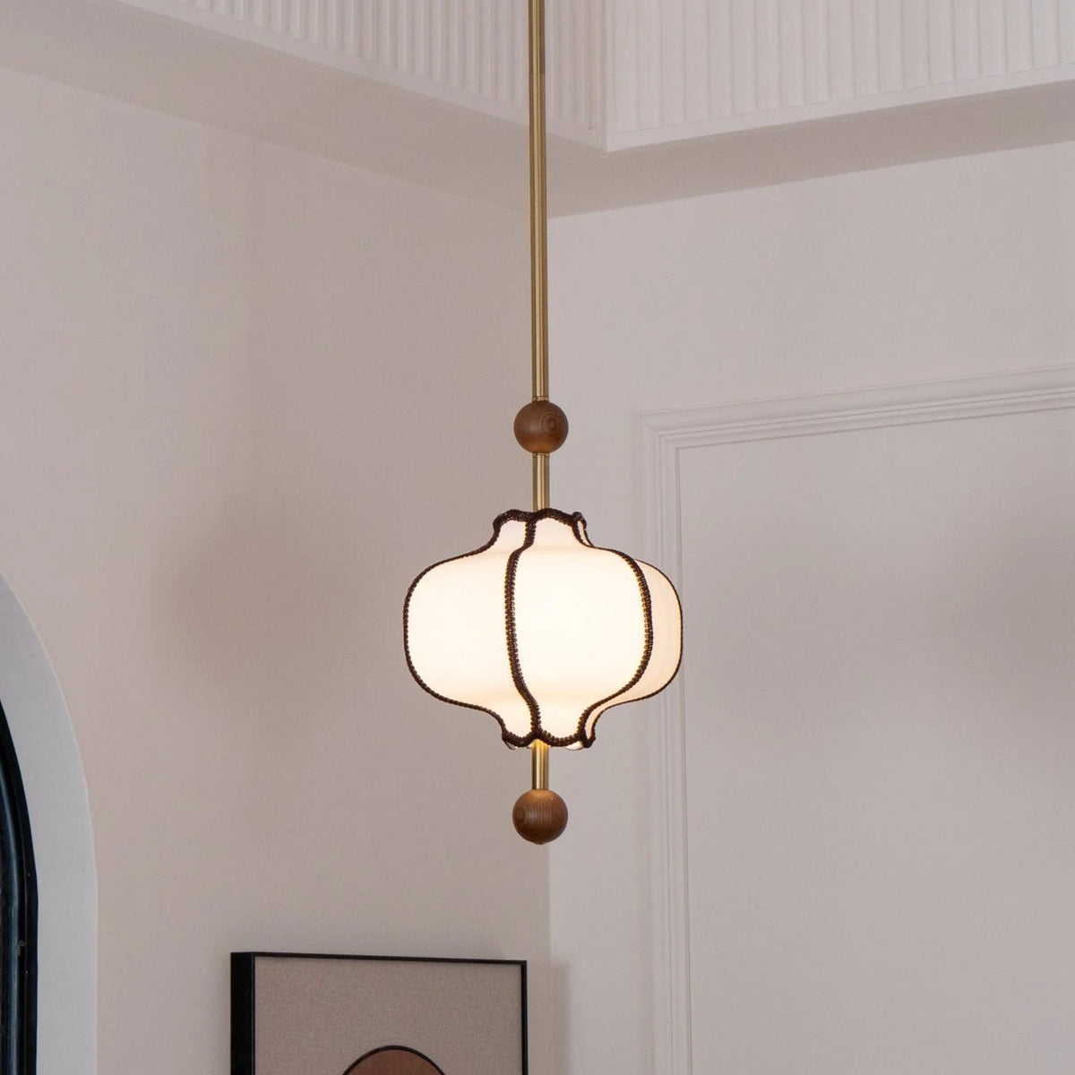 Pendant Light | Lantern Fabric Shade & Warm Ambient Glow