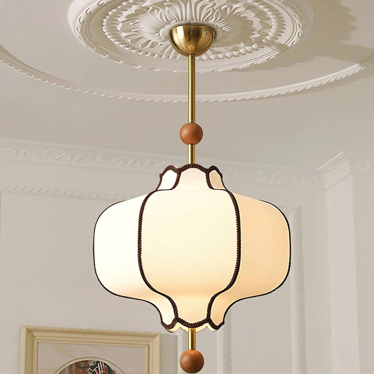 Pendant Light | Lantern Fabric Shade & Warm Ambient Glow