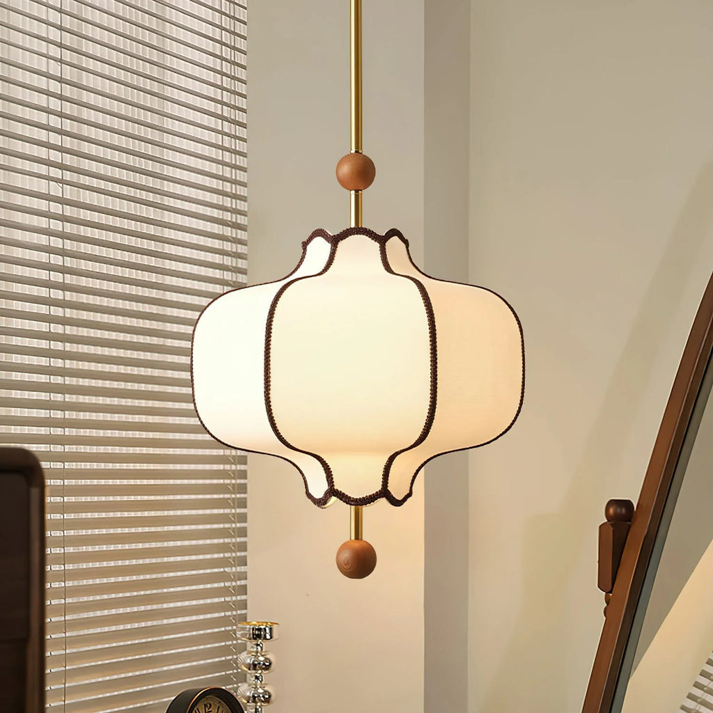 Pendant Light | Lantern Fabric Shade & Warm Ambient Glow