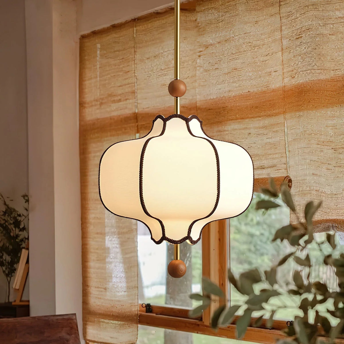Pendant Light | Lantern Fabric Shade & Warm Ambient Glow