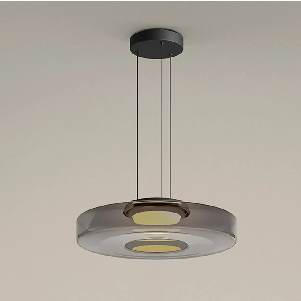Pendant Light | Layered Glass Shade & Metal Frame