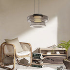 Pendant Light | Layered Glass Shade & Metal Frame