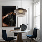 Pendant Light | Layered Glass Shade & Metal Frame