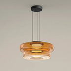 Pendant Light | Layered Multi-Tiered Metal & Glass Warm LED
