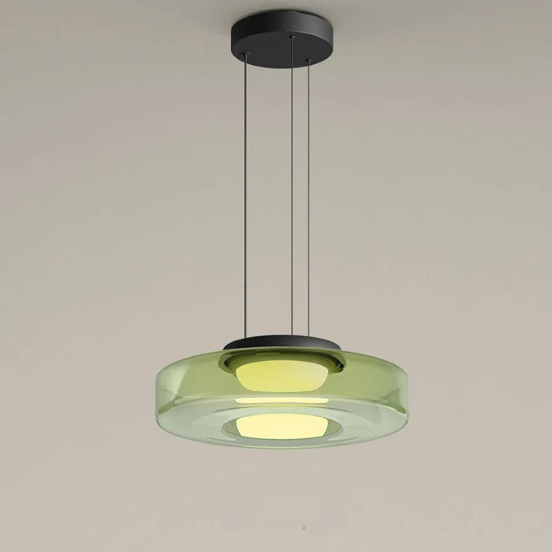 Pendant Light | Layered Multi-Tiered Metal & Glass Warm LED