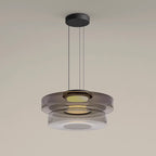 Pendant Light | Layered Multi-Tiered Metal & Glass Warm LED