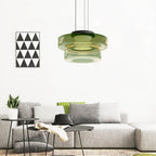 Pendant Light | Layered Multi-Tiered Metal & Glass Warm LED