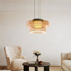 Pendant Light | Layered Multi-Tiered Metal & Glass Warm LED