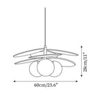 Pendant Light | Layered Wooden Petals & Glass Globe | Adjustable Cord