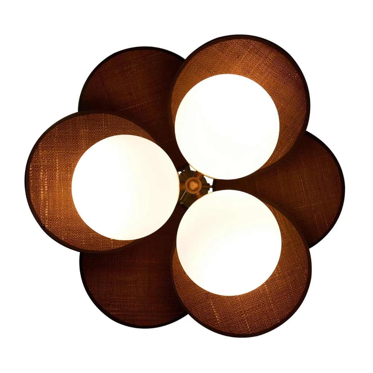 Pendant Light | Layered Wooden Petals & Glass Globe