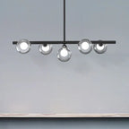 Pendant Light | Linear Bubble Glass & Metal | 5/6-Light
