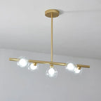 Pendant Light | Linear Bubble Glass & Metal | 5/6-Light