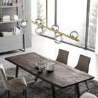 Pendant Light | Linear Bubble Glass & Metal | 5/6-Light
