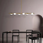 Pendant Light | Linear Bubble Glass & Metal | 5/6-Light