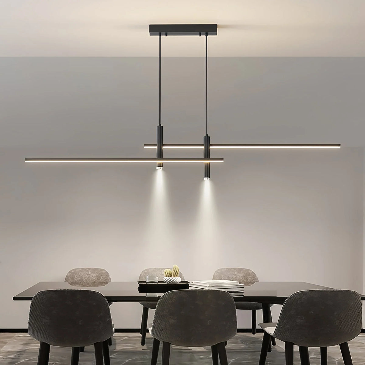 Pendant Light | Linear Metal Spotlight & Adjustable Cord