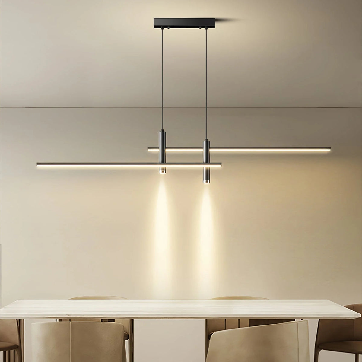 Pendant Light | Linear Metal Spotlight & Adjustable Height