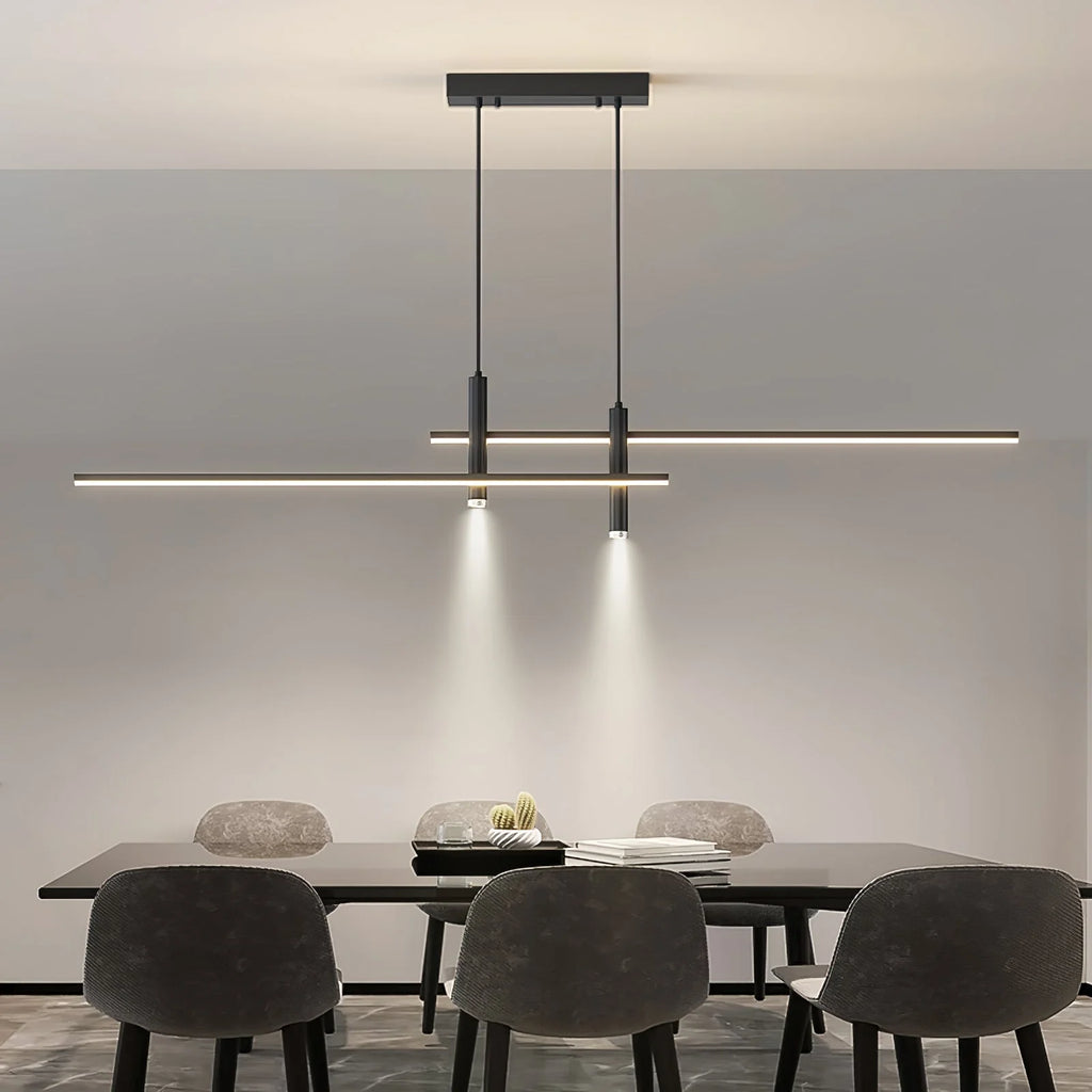Pendant Light | Linear Metal Spotlight & Adjustable Height