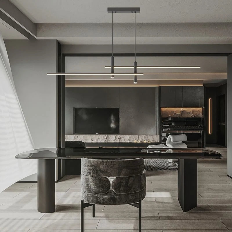 Pendant Light | Linear Metal Spotlight & Adjustable Height