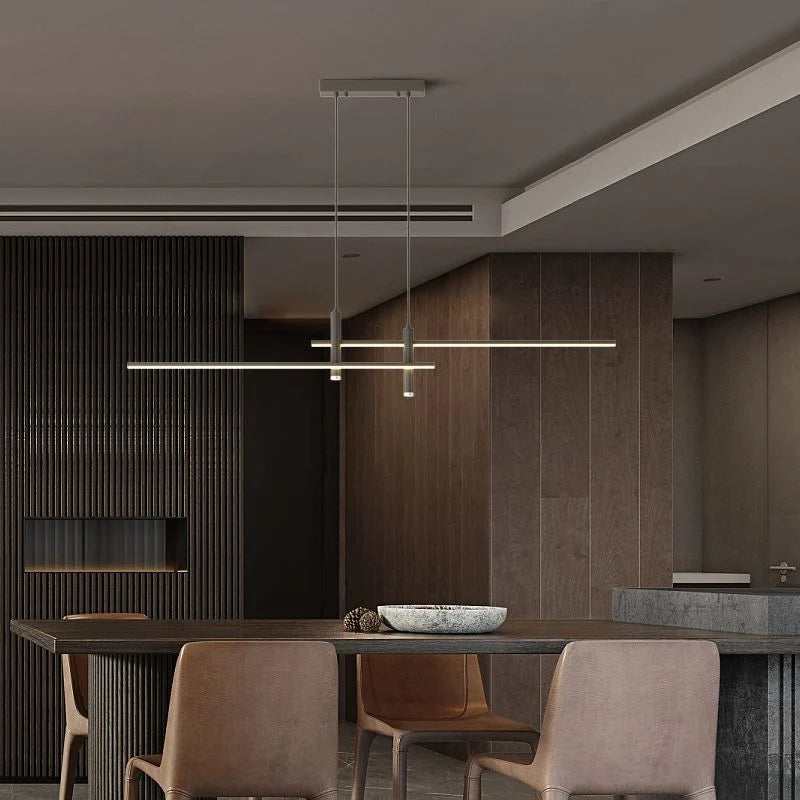 Pendant Light | Linear Metal Spotlight & Adjustable Height