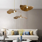Pendant Light | Lotus Leaf Metal Shade & Vintage Gold | E27 LED Bulb Included