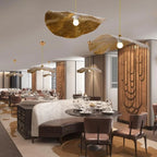 Pendant Light | Lotus Leaf Metal Shade & Vintage Gold | E27 LED Bulb Included