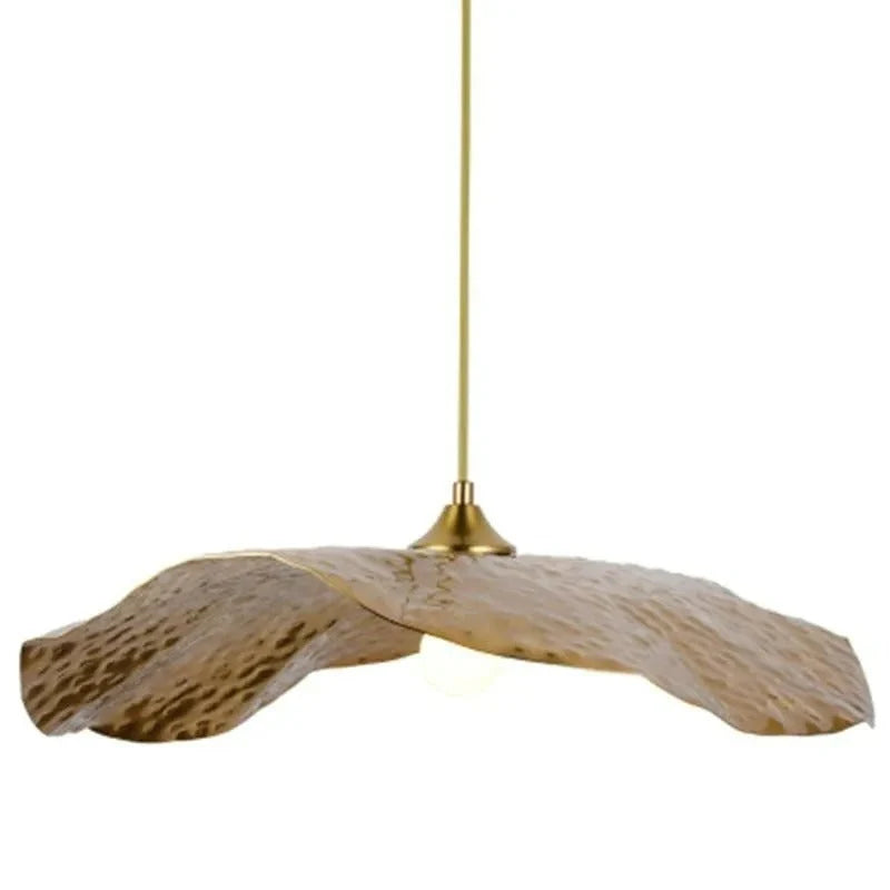 Pendant Light | Lotus Leaf Metal Shade & Vintage Gold | E27 LED Bulb Included