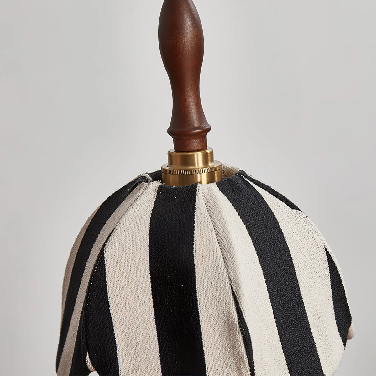 Pendant Light | Marble-Stripe Fabric & Metal | Adjustable Cable