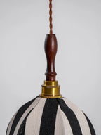 Pendant Light | Marble-Stripe Fabric & Metal | Adjustable Cable