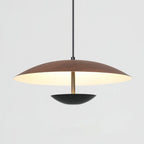 Pendant Light | Metal Cone Shade & Wood-Brown Finish | Bulb Included