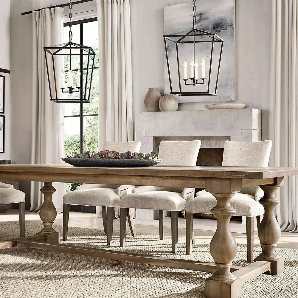 Pendant Light | Metal Diamond Shade & Adjustable Height | 4-Light