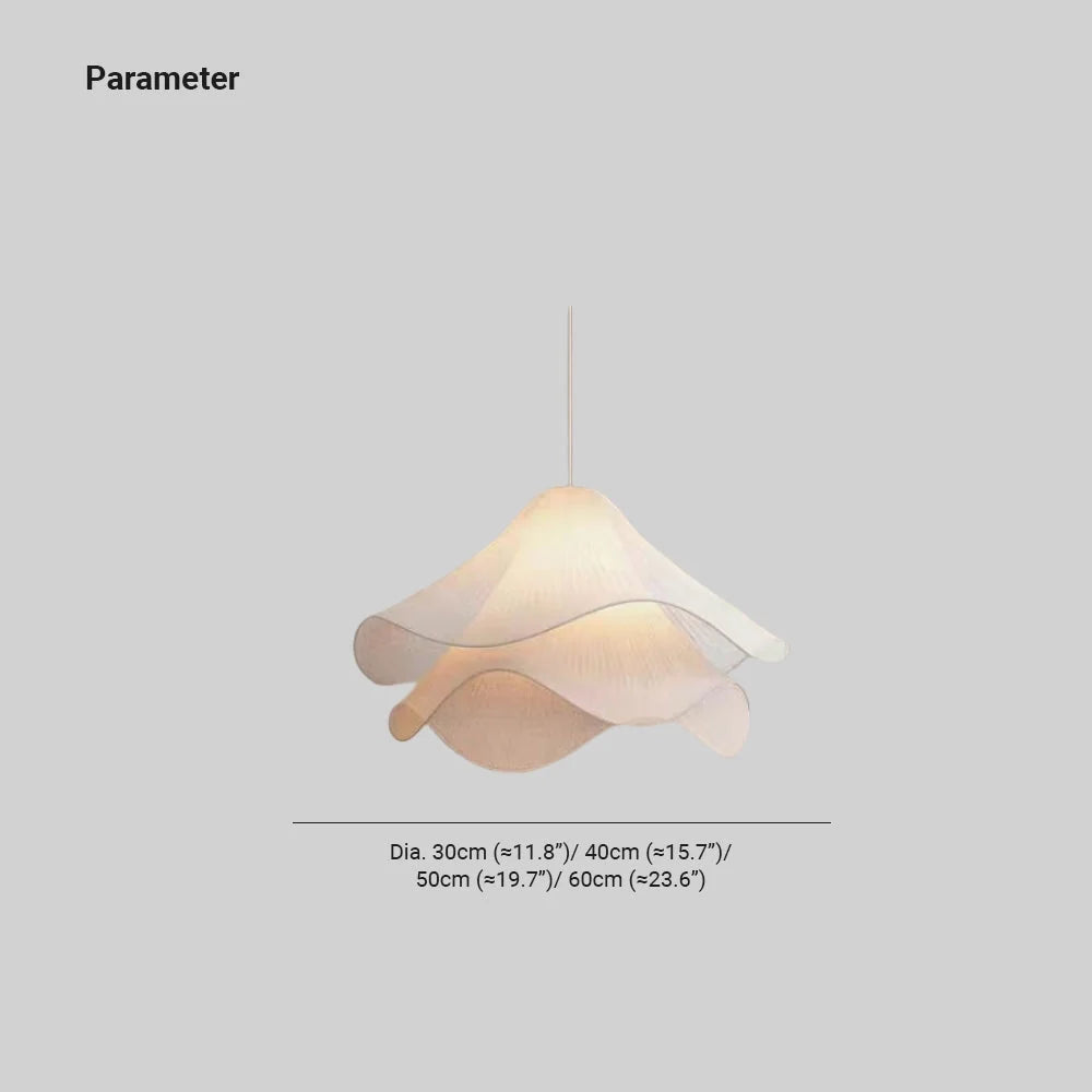 Pendant Light | Metal & Fabric Shade & Bloom Design