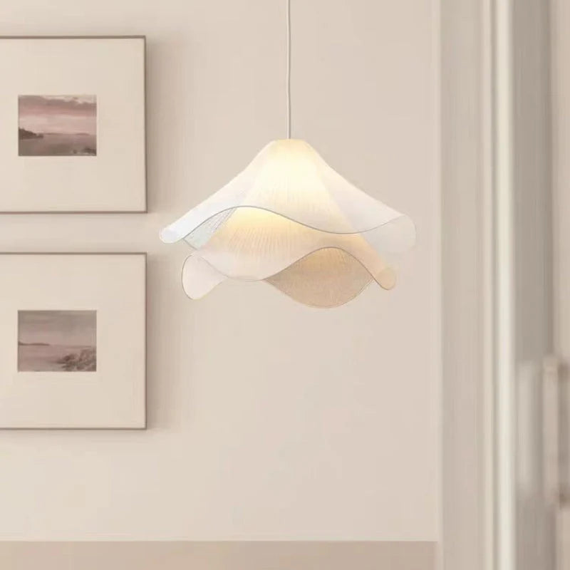 Pendant Light | Metal & Fabric Shade & Bloom Design